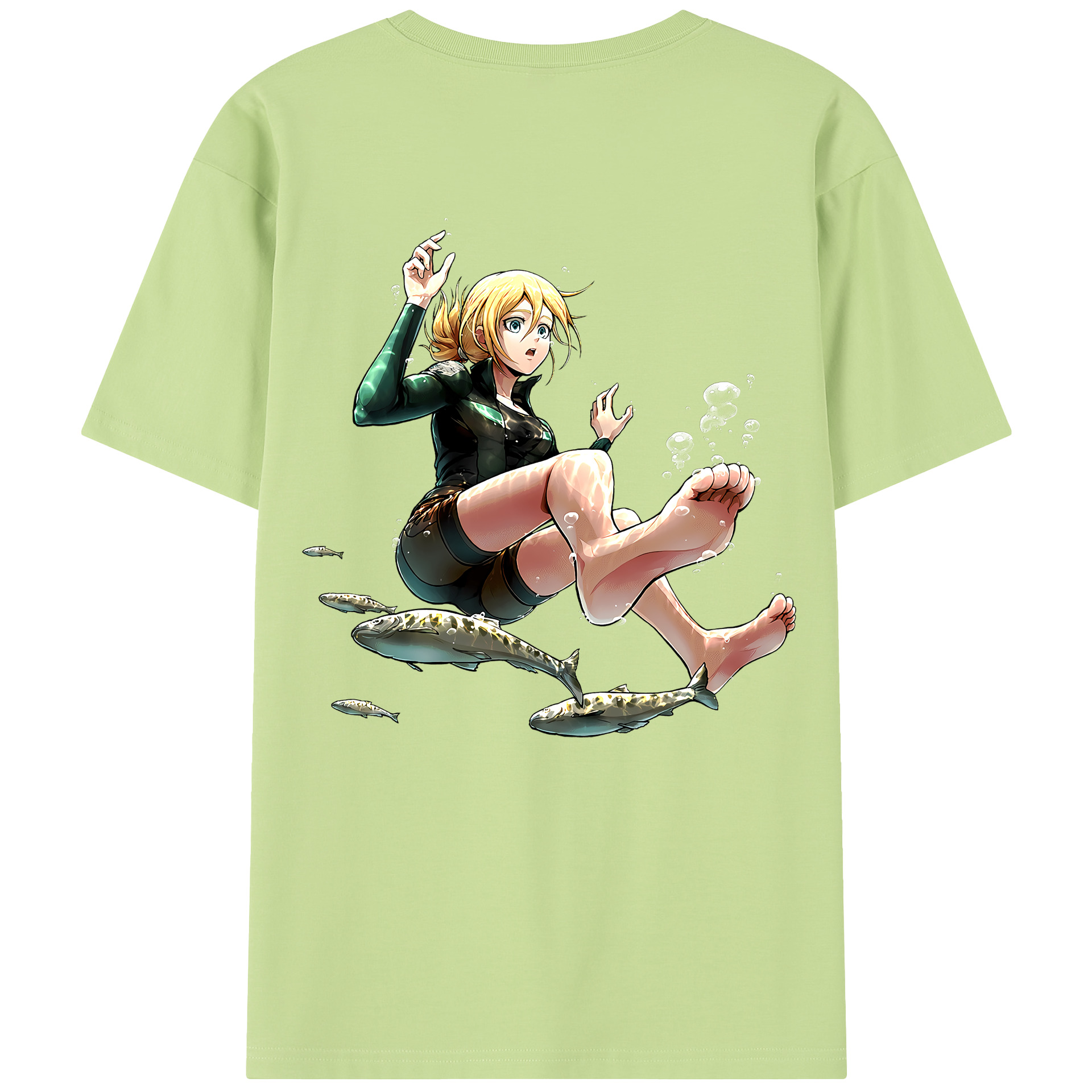 （画像用） 進撃の巨人 クリスタ·レンズ Attack on Titan Christa Lenz 綿100％半袖Tシャツ（背面プリント）